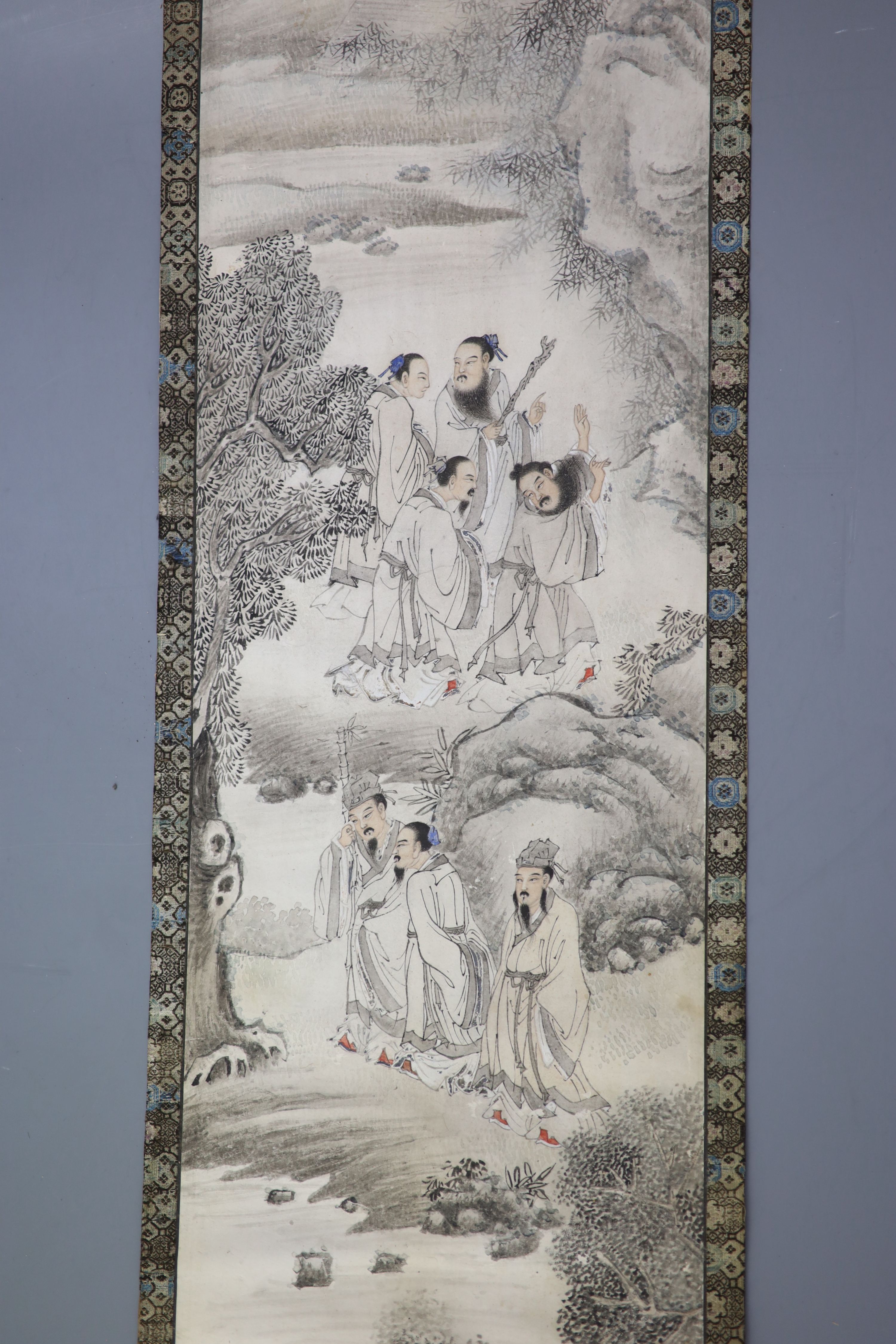 A Chinese painting on paper, Qing dynasty Image 81 x 20cm